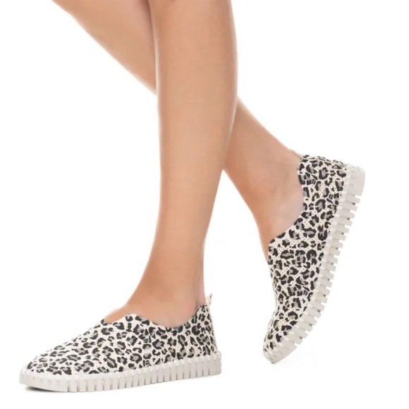 Ilse Jacobsen Tulip Perforated Latte Leopard Print Slip-On Shoes 37 6.5-7 - Picture 9 of 13